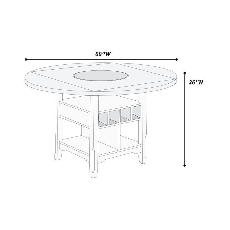 Table de cuisine transitionnelle, plateau rond / carré, blanc antique et gris, feuille intégrée, 6 places assises pour les repas des Fêtes