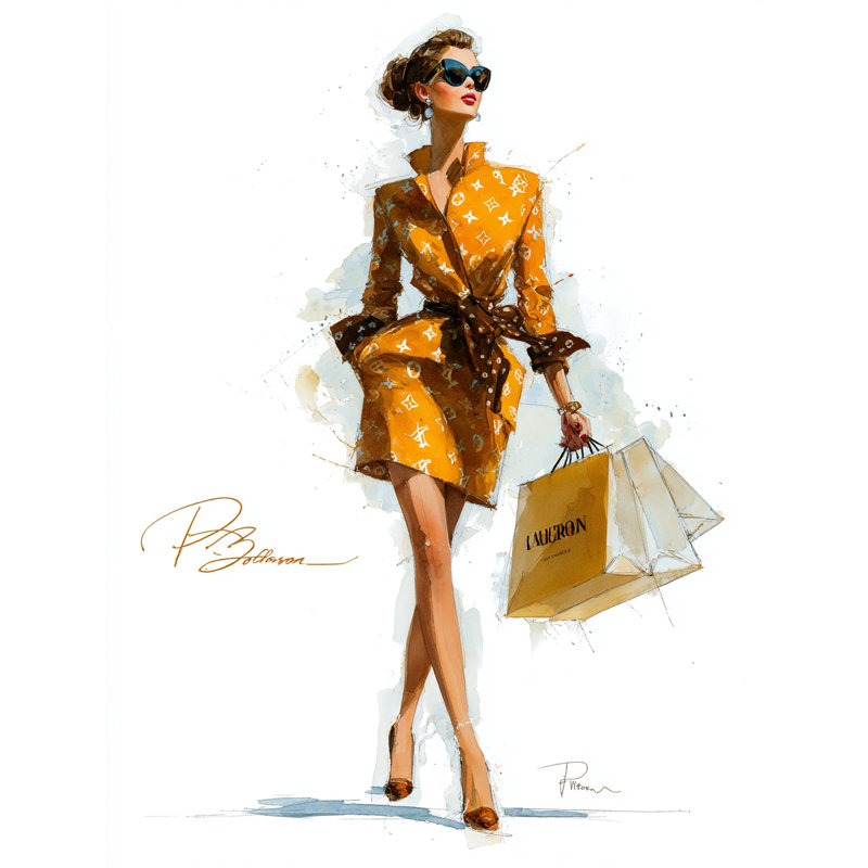 «Golden Couture», art mural sur toile tendue, H 24 po x l 16 po