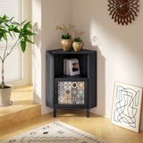 Ebern Designs Side Cabinet With Storage, Modern Free Standing Cabinet, Buffet Sideboard With Metal Base