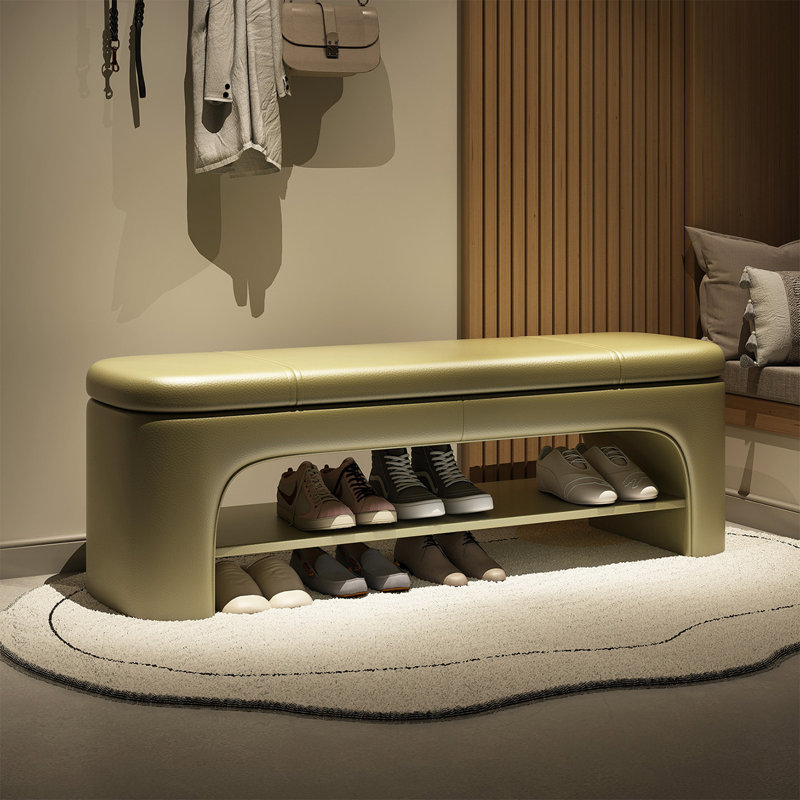 Banc de rangement pour chaussures 39,37 "Green Light Luxury, 17.72" H x 39.37" W x 15.75" D