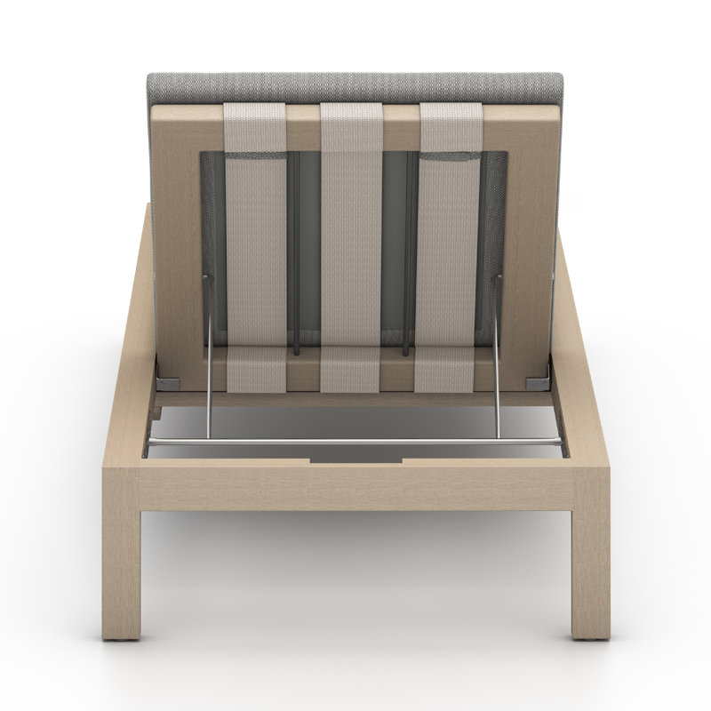 Sonoma Outdoor Teak Chaise Lounge, Faye Sand, Washed Brown