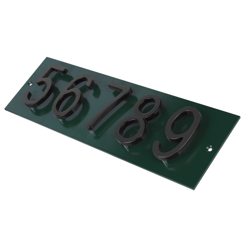 Plaque d'adresse horizontale AMGO, Vert, Noir, noir, noir, noir, Oui