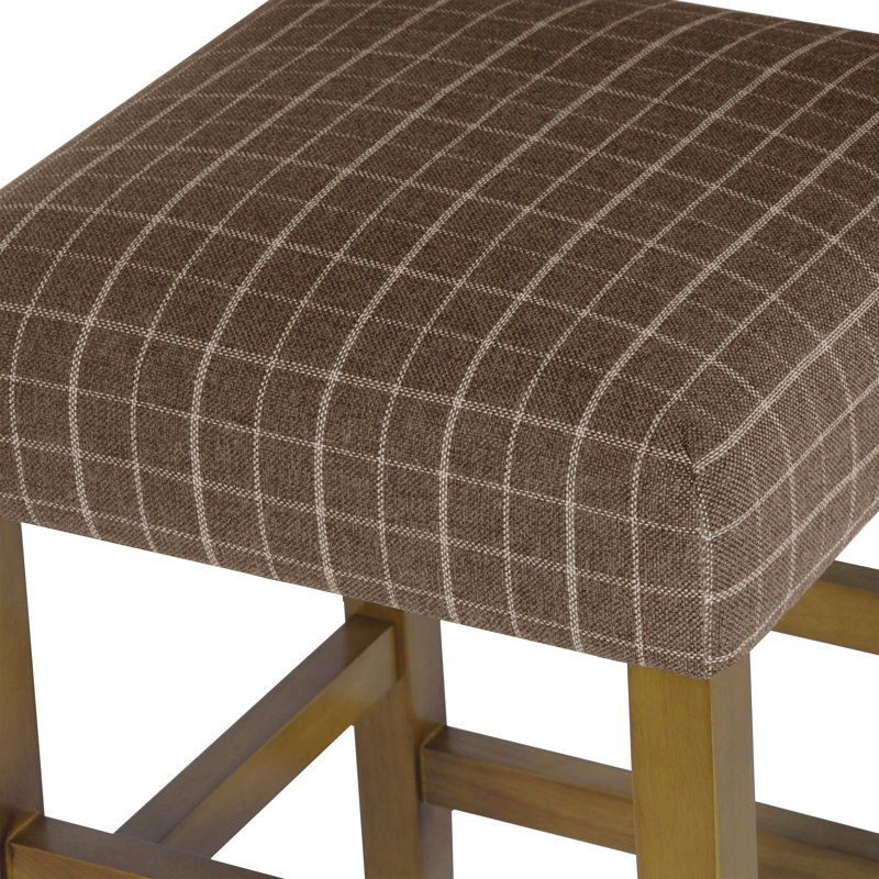Proxima 24" Seat Height Square Counter Stool, Honey, Brown Windown Pane Print