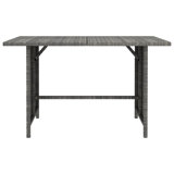 Patio Dining Table Grey 43.3" x 27.6" x 25.6" Poly Rattan