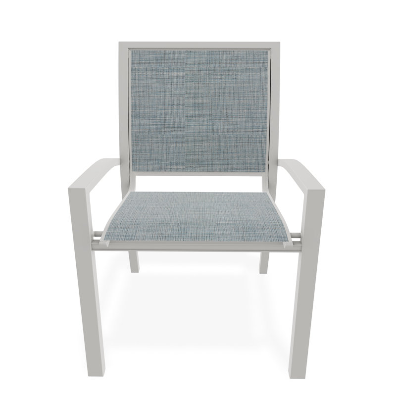 Chaise de café empilable Kendall, Neige, Breloque
