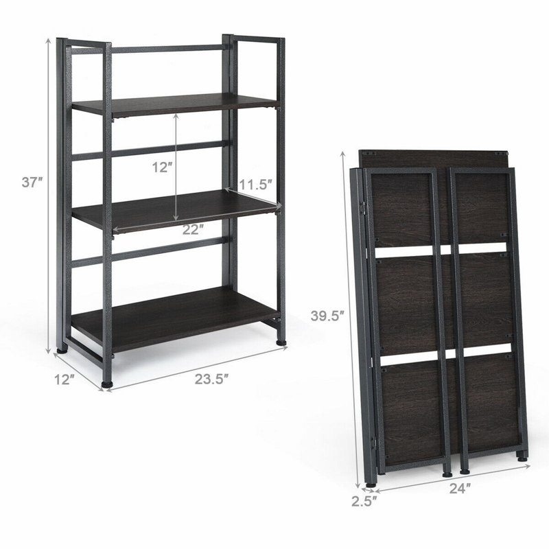 Étagère à livres en métal H 37 po x l 23,5 po Nefsad