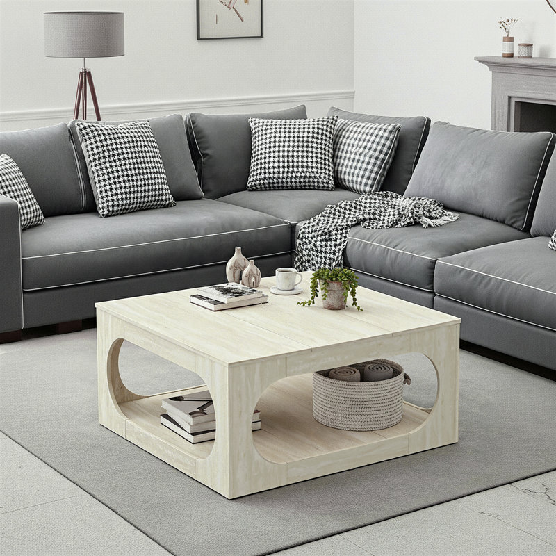 Inniss Square Coffee Table, Traventine