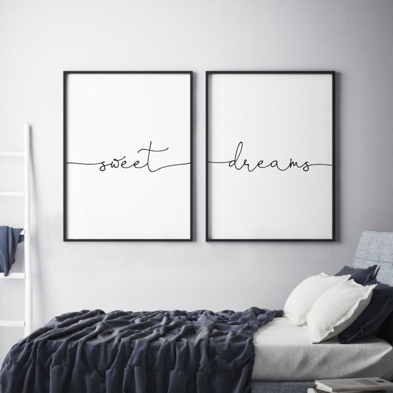 Sweet Dreams - 2 Piece Print, Matt Black Frame, 31 cm H x 22 cm W