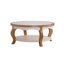 Table basse 31,50 "avec rangement ouvert, bois massif et panneau de fibres à densité moyenne + plateau en verre trempé