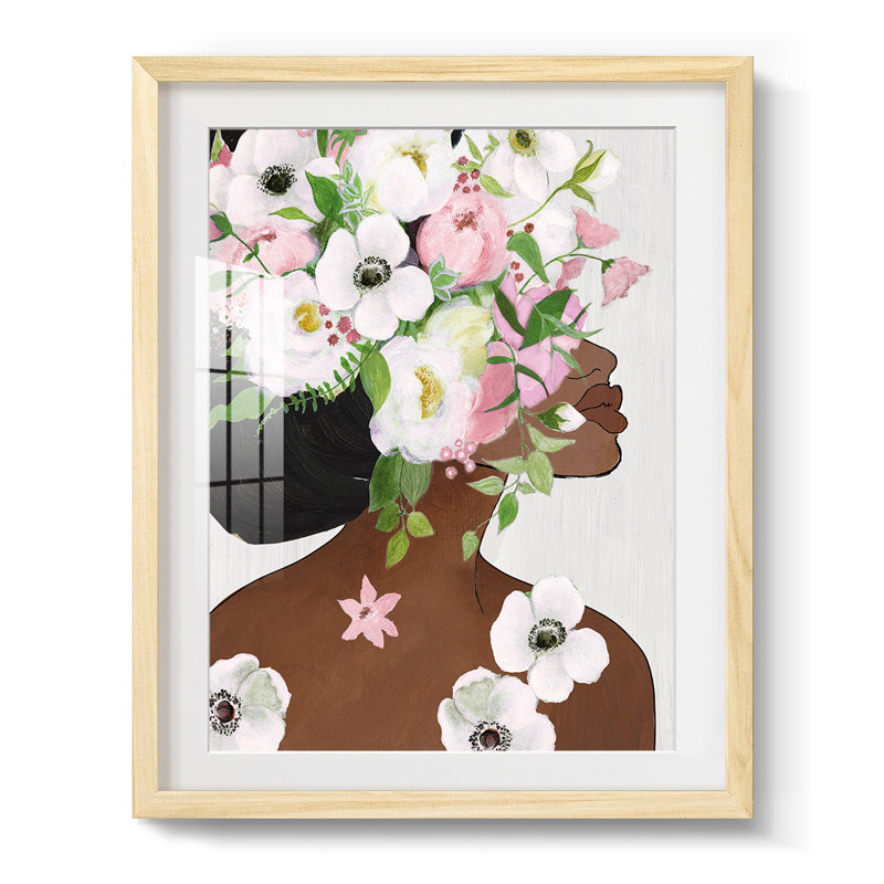 "Floral Way", reproduction encadrée, Blanc, Papier encadré naturel