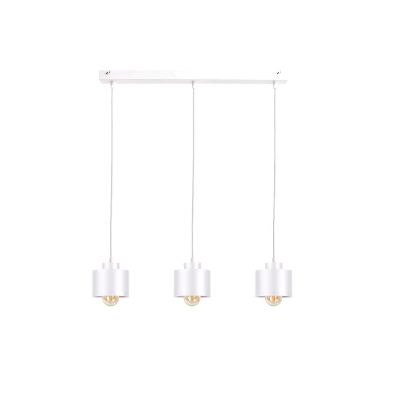 Jiniyah 3 - Light Drum Pendant, White, White