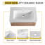 Meuble-lavabo mural de 68 po avec lavabo en céramique blanche et tablettes de rangement et 1 porte à fermeture en douceur, emballage KD, contreplaqué-582760428