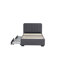 Structure de lit plateforme avec 2 tiroirs de rangement et tête de lit avec port USB, style simple en tissu de lin, support de lattes en bois, aucun sommier requis