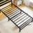 Black-toned Platform Bed for Bedroom, Metal Wood Twin Size Bed Frame with Integrated USB Charging and LED Lighting-1676019025