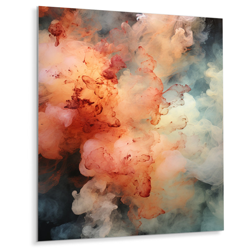 «Beyond Boundaries Smoke», art mural abstrait en métal, H 32 po x l 24 po x P 1 po