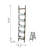 Foldable Galvanized And Wood Planter 14.2" X 7.5" 70.9" For - Style Vertical Gardening Show Your Selected Flowers, Five Buckets On Shaped Frame, Gray Brown Tones, Rustic Design, Outdoor Oriented