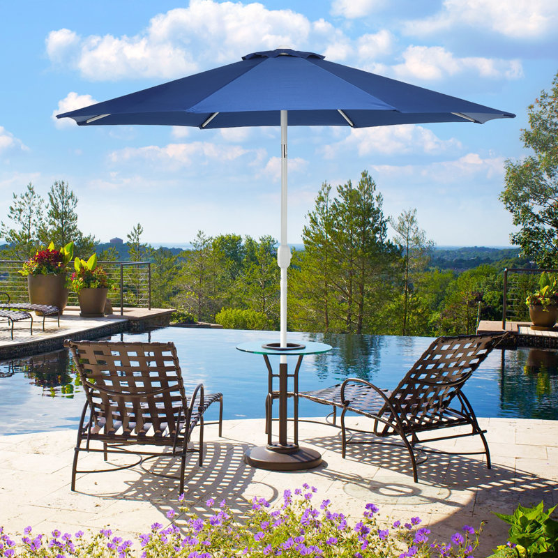 Parasol d'extérieur 9 pi 9 pi, Bleu très foncé