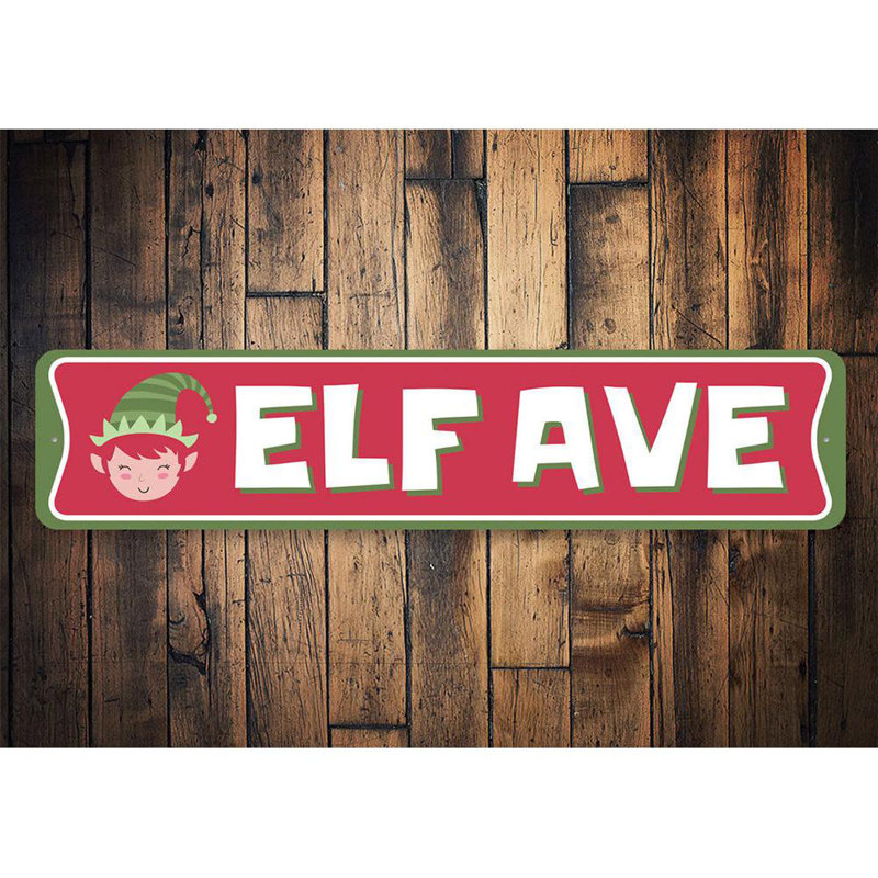 Plaque en aluminium Elf Avenue, H 6 po x l 24 po x P 0,06 po