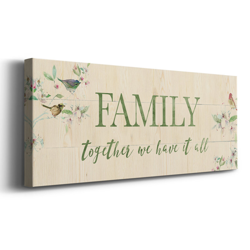 «Family Together on Canvas», art textuel, H 12 po x l 30 po x P 1,5 po