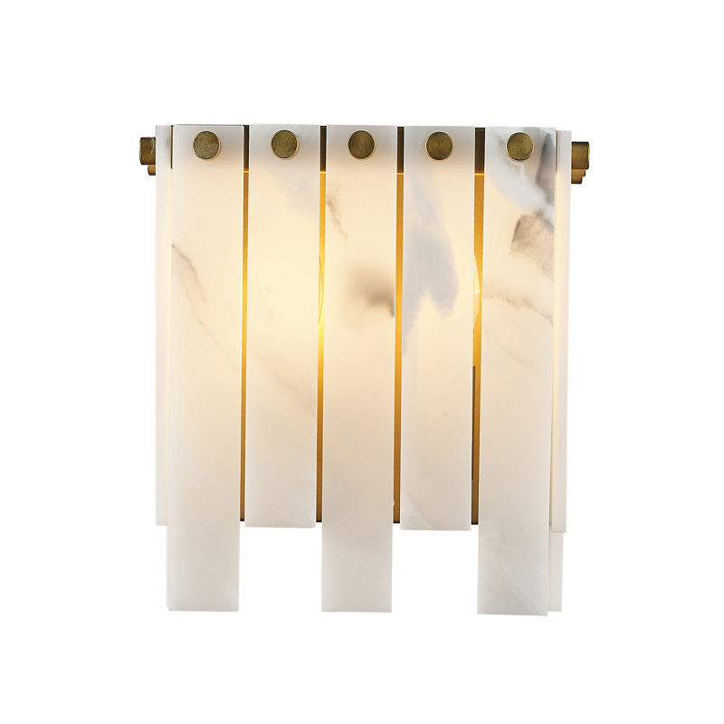 Applique murale 2 lumières encastrée en acier, Laiton frotté