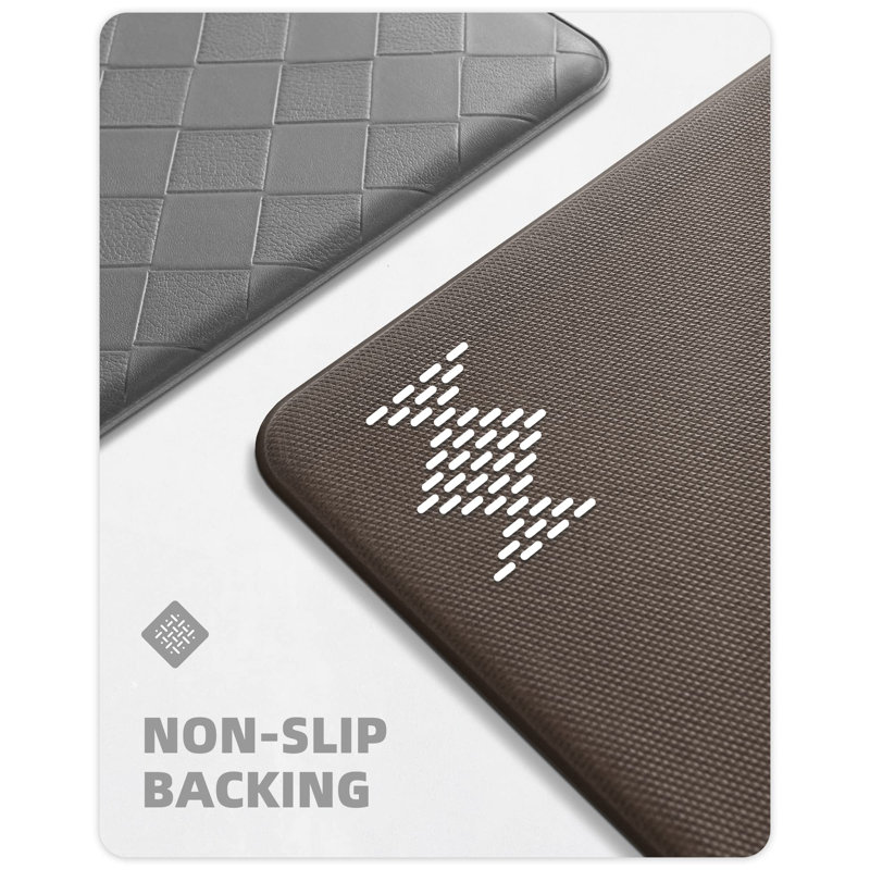 Tapis de cuisine antidérapant Devarian, gris, Tapis de couloir 1 pi 4 po x 5 pi 9 po