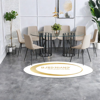 Dining Table Sets(must Include Both Table And Chair), Glass Metal Modern 8 Seat Home