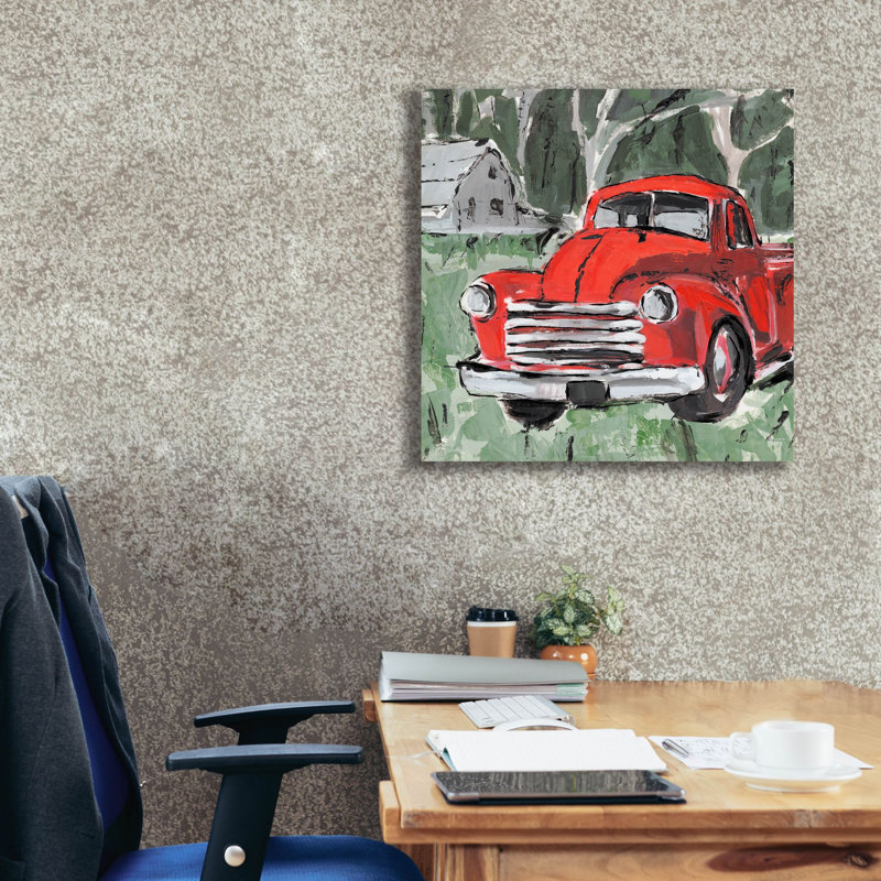 «Epic Graffiti» «Big Red Truck 4» par Annie Warren, art mural sur toile, 26 po x 26 po, H 26 po x l 26 po