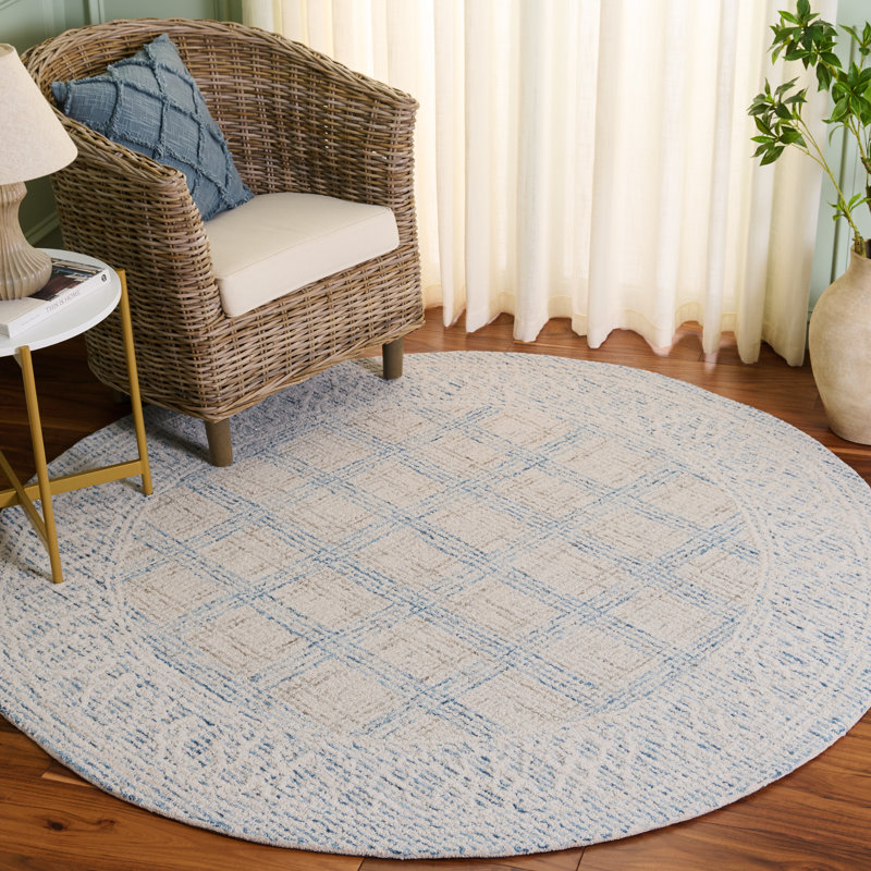 Stratford Geometric Hand-Tufted Wool Area Rug, Round 6'