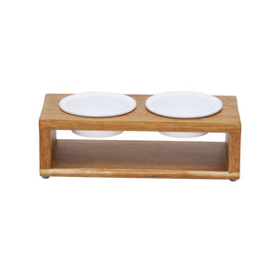 Teamson Pets Elevated 2- Dish Pet Feeder