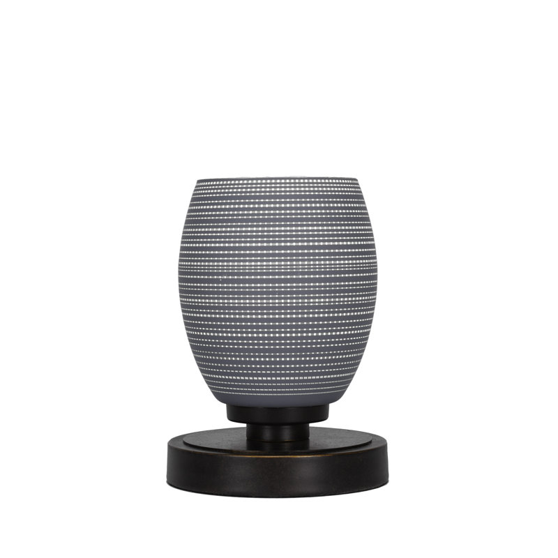 Aneka Accent Lamp Shown In Dark Granite Finish With 5" Matrix Glass, Gray