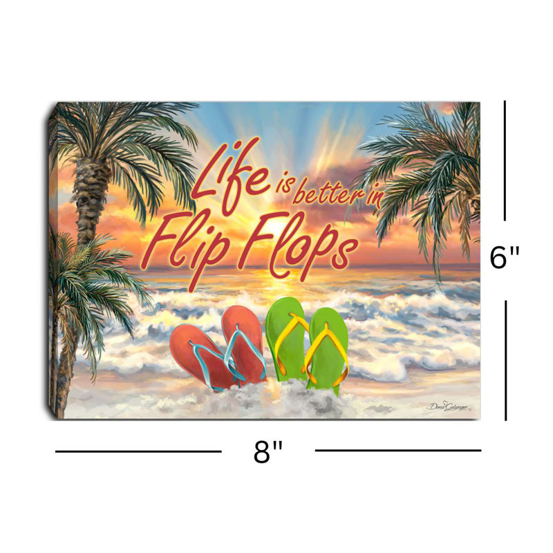 Grantville - Flip Flops 8 x 6 mini-chevalet avec toile au dos