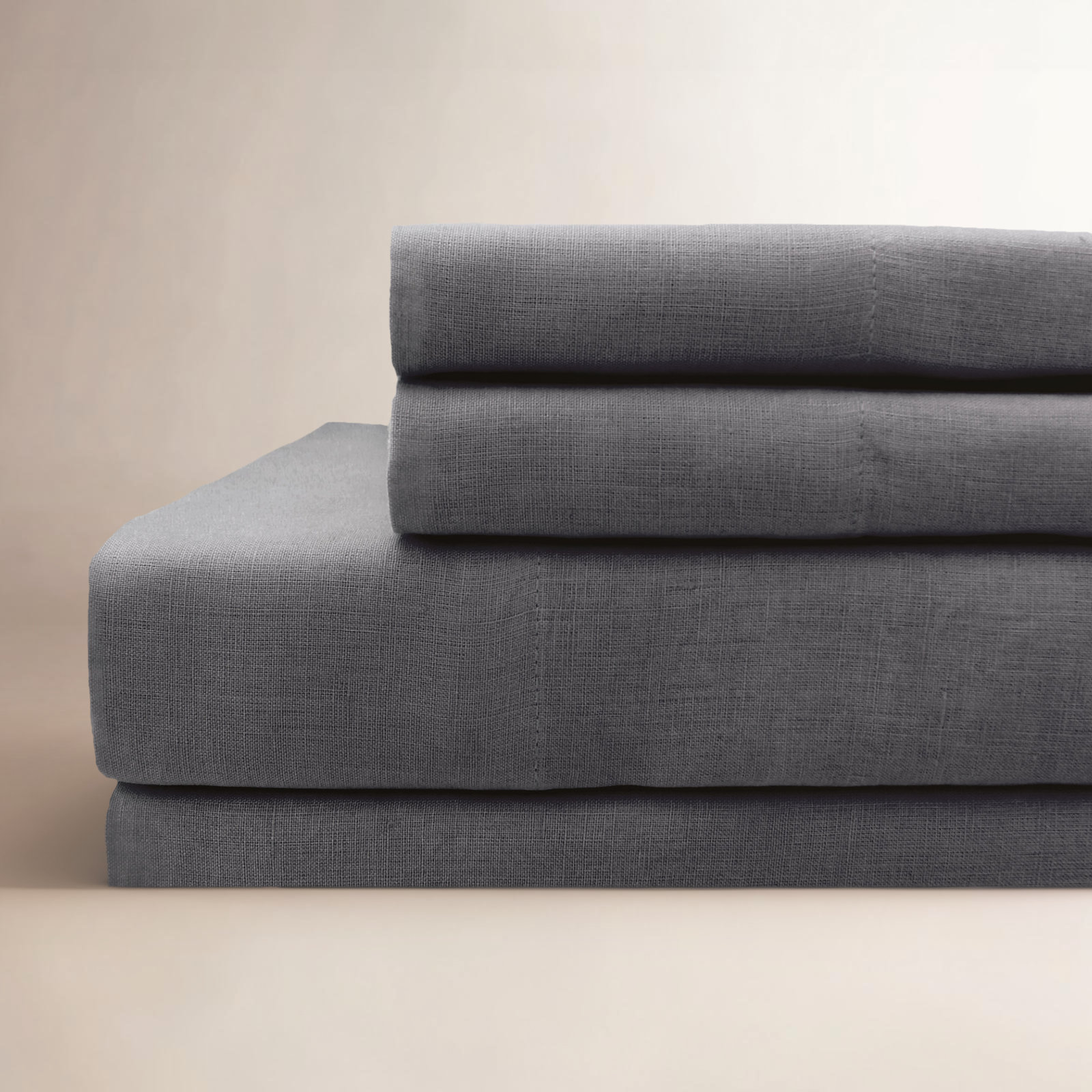 100% Linen Sheet Set, Queen Sheet Set with 2 Pillowcases, Natural