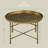 Nicholas 24" Round Coffee Table With Hammered Tray Top, Vintage Metal Center Table For Living Room, Bedroom, Side Table-91481186