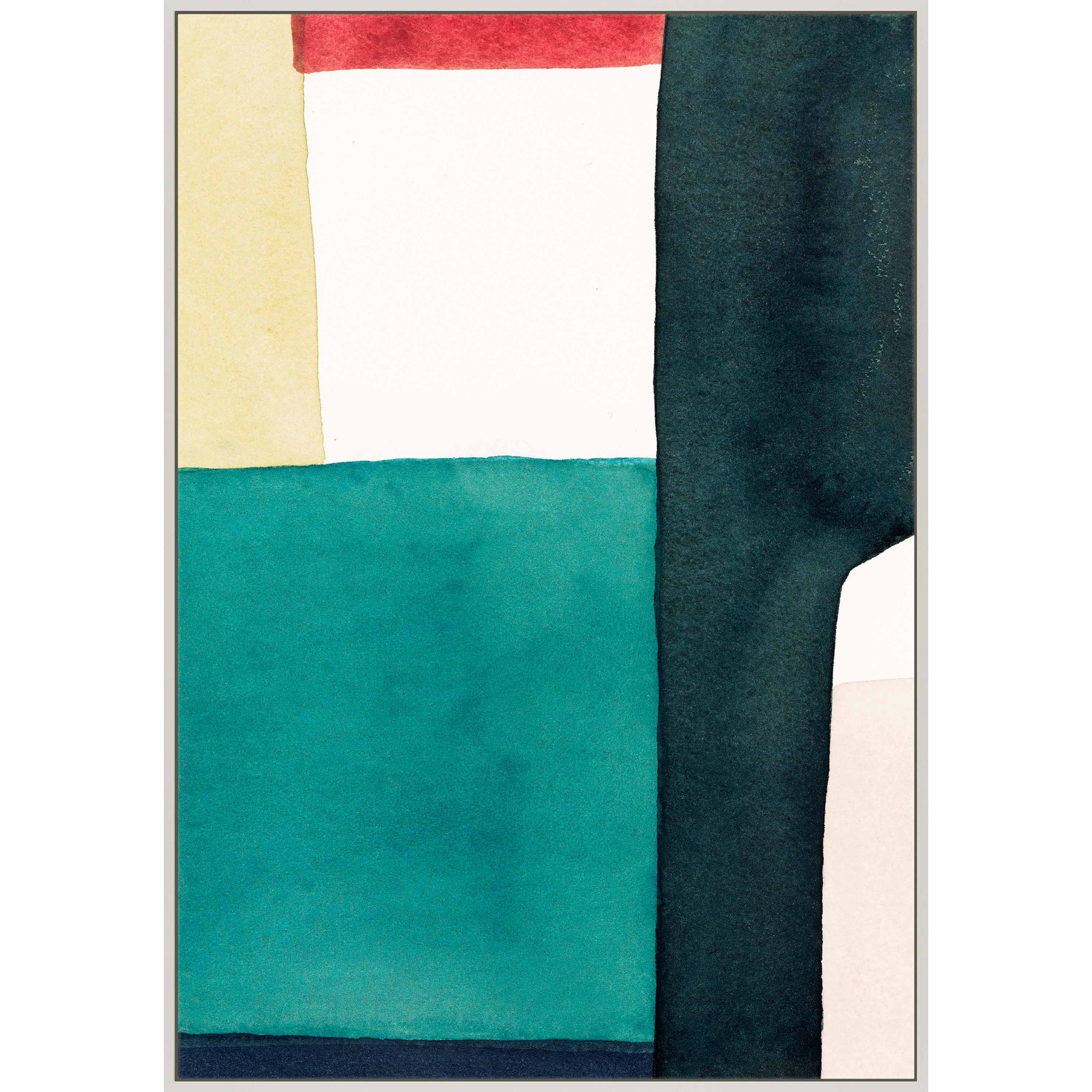 Layers Of Indigo by Julia Balfour, White Picture Framed Canvas, 38" H x 26.5" W x 1.25" D