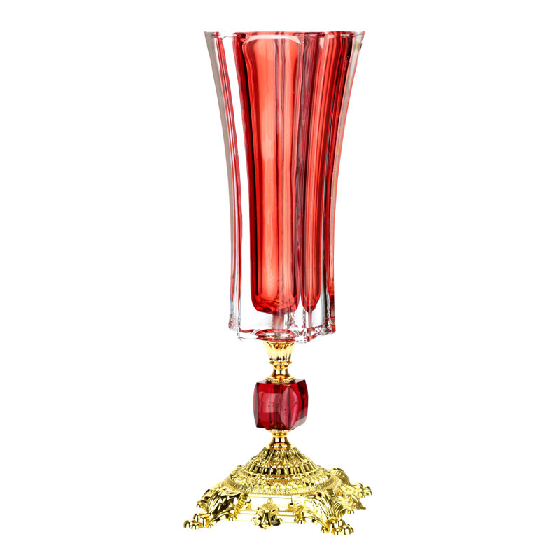 Stately Fluted Pedestal Vase - 6 X 17 Inches