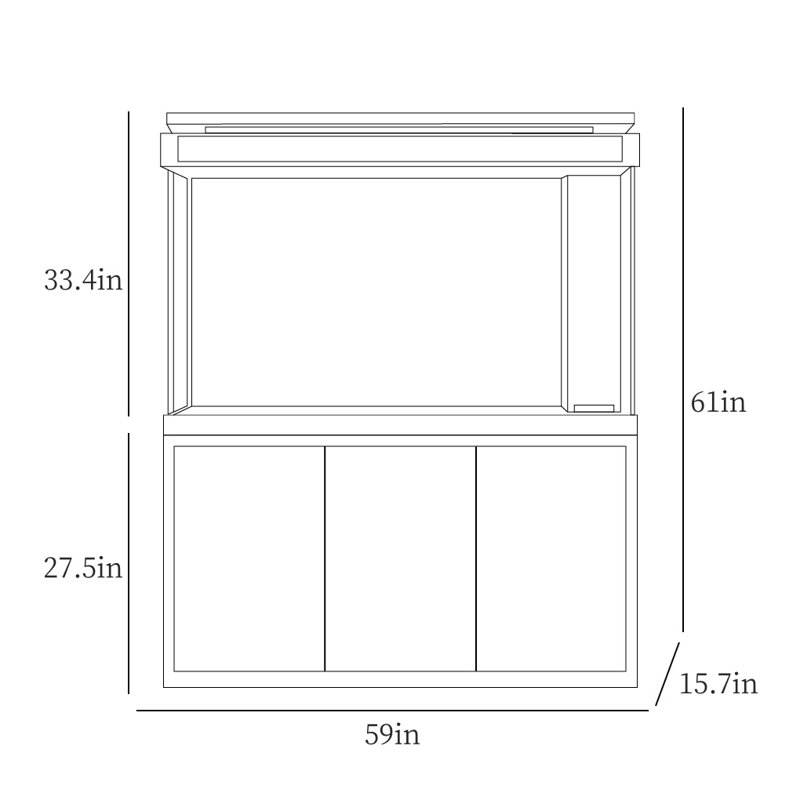 Haset, 115 Gallon (61" H x 59" W x 15.7" D)