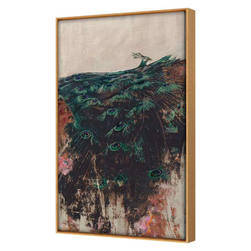 Noble Peacock 1 Print by Todaro, Katie, Gold Floater Framed, 50'' H x 30'' W