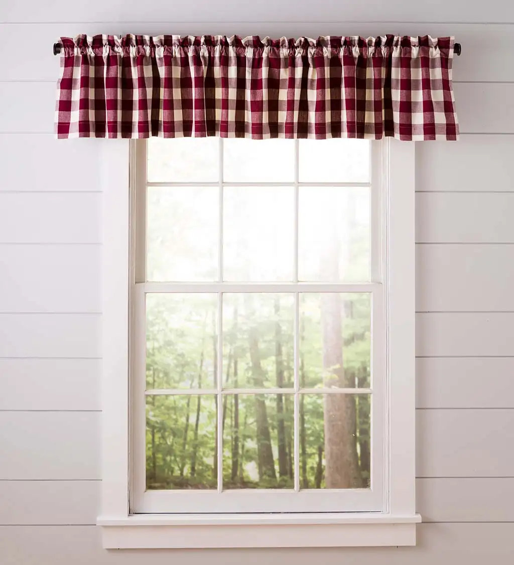 Plow & Hearth Gingham Tailored Window Valance