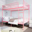 Lits superposés en métal peu encombrants, rose, design moderne pour la famille