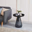 Smoke Glass Base With Black Painting Top Side Table-4934933