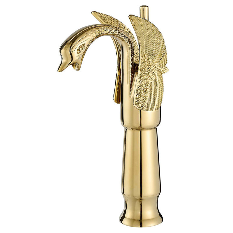 Swan Single Hole Single-Handle Bathroom Vessel Sink Faucet, Gold
