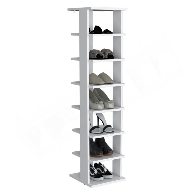 Range-chaussures, blanc, 7 tablettes, Blanc