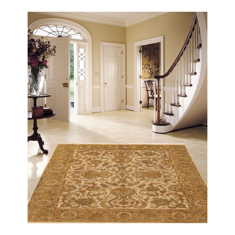 Tapis doré en laine noué la à la main Tabriz