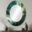 Vert et or Serene Cascade I - miroir unique abstrait, grand miroir mural vert, impression sur métal-121387237-121387872
