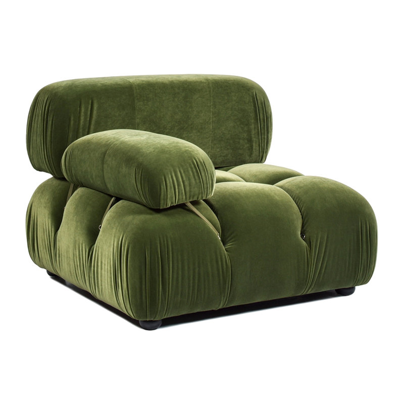 Fauteuil modulaire à bulles 36 po Marcel, velours performance vert olive Marcel, Velours vert olive