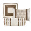 7 édredons très grand, taupe / brun, palette de couleurs neutres, vapeur, coussins décoratifs inclus-124314858-124314857