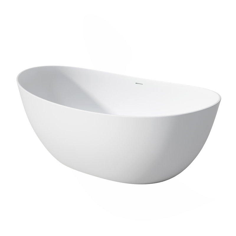 Baignoire de trempage à surface solide de 65 pouces - Baignoire profonde autoportante