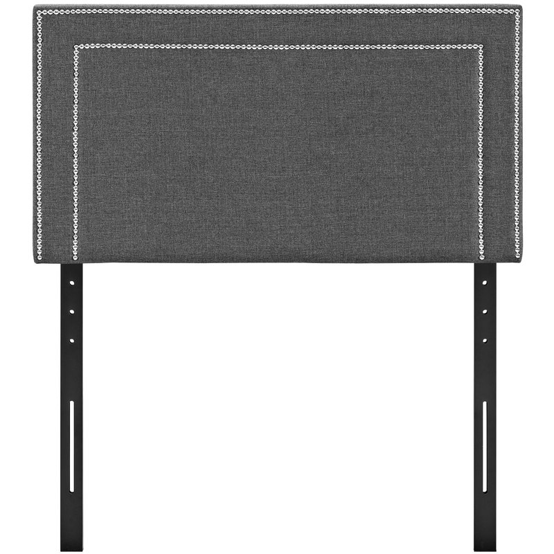 Modway Jessamine Upholstered Fabric Headboard, Gray Performance Velvet, Twin