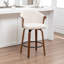 Tabouret de comptoir pivotant rembourré avec structure en bois Devault-123162591