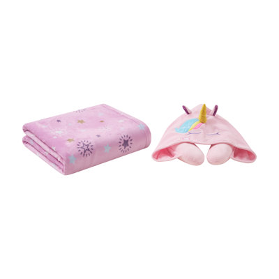 3D Animal Hooded Neck Pillow and Throw Set for Kids